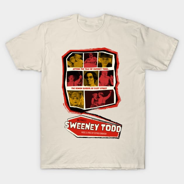 Sweeney Todd Vintage Horror Poster T-Shirt by FrozenCharlotte